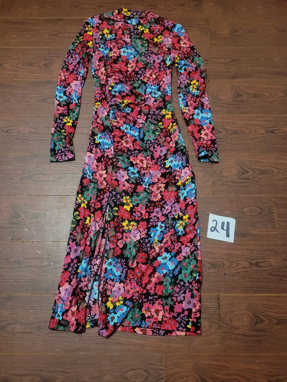 Floral Long Sleeve Maxi Dress in Multicolor
